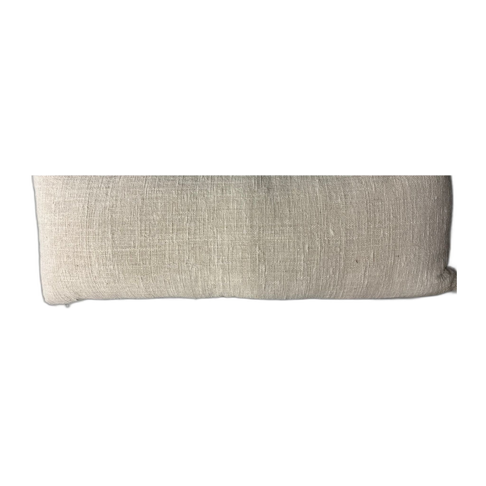 Ellie Long Lumbar Pillow by One Bi One — Belgian linen long lumbar on white background