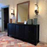 Elm Gansu black buffet — angle view showing doors