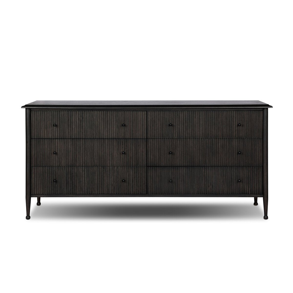 Eloise 6-Drawer Dresser in Smoked Black Mindi – front view