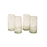 Etched Thistle clear glass tumblers on light background