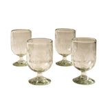 Wine glass showing luminous clarity and natural variations from glassblowing