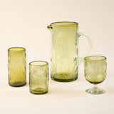 Base view of the mouth-blown olive wine glass