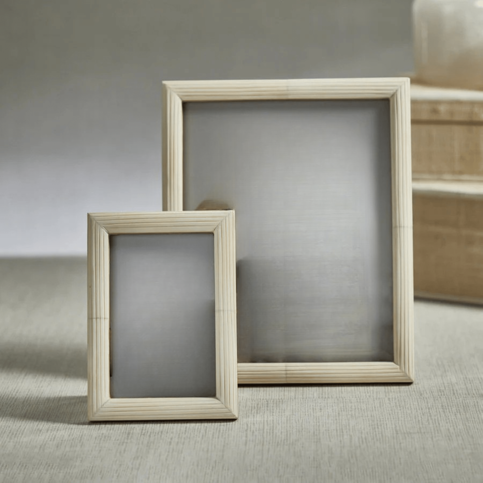 Palomar Etched White Bone Photo Frame styled on a shelf or console