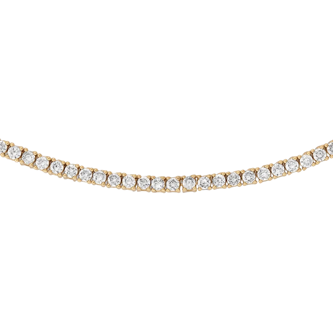Everyday Tennis Necklace in yellow gold with sparkling crystals