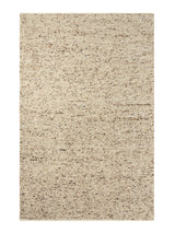 Armadillo Faroe Rug in Foal, overhead view of the hand-knotted undyed wool weave and edge finish
