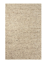Armadillo Faroe Rug in Foal, overhead view of the hand-knotted undyed wool weave and edge finish