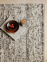 Armadillo Faroe Rug in Muscovado, detail of the undyed european wool weave and texture