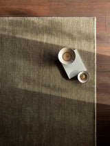 Armadillo Thatch Rug in Marsh, detail of the wool weave and texture