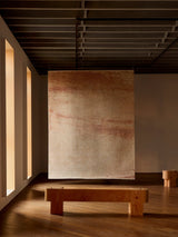 Armadillo Alma Rug in Urn, hand-knotted wool and silk rug shown in a room setting