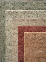 Meadow Rug by Armadillo, hand-knotted wool rug, styled in a room at Calimia Home