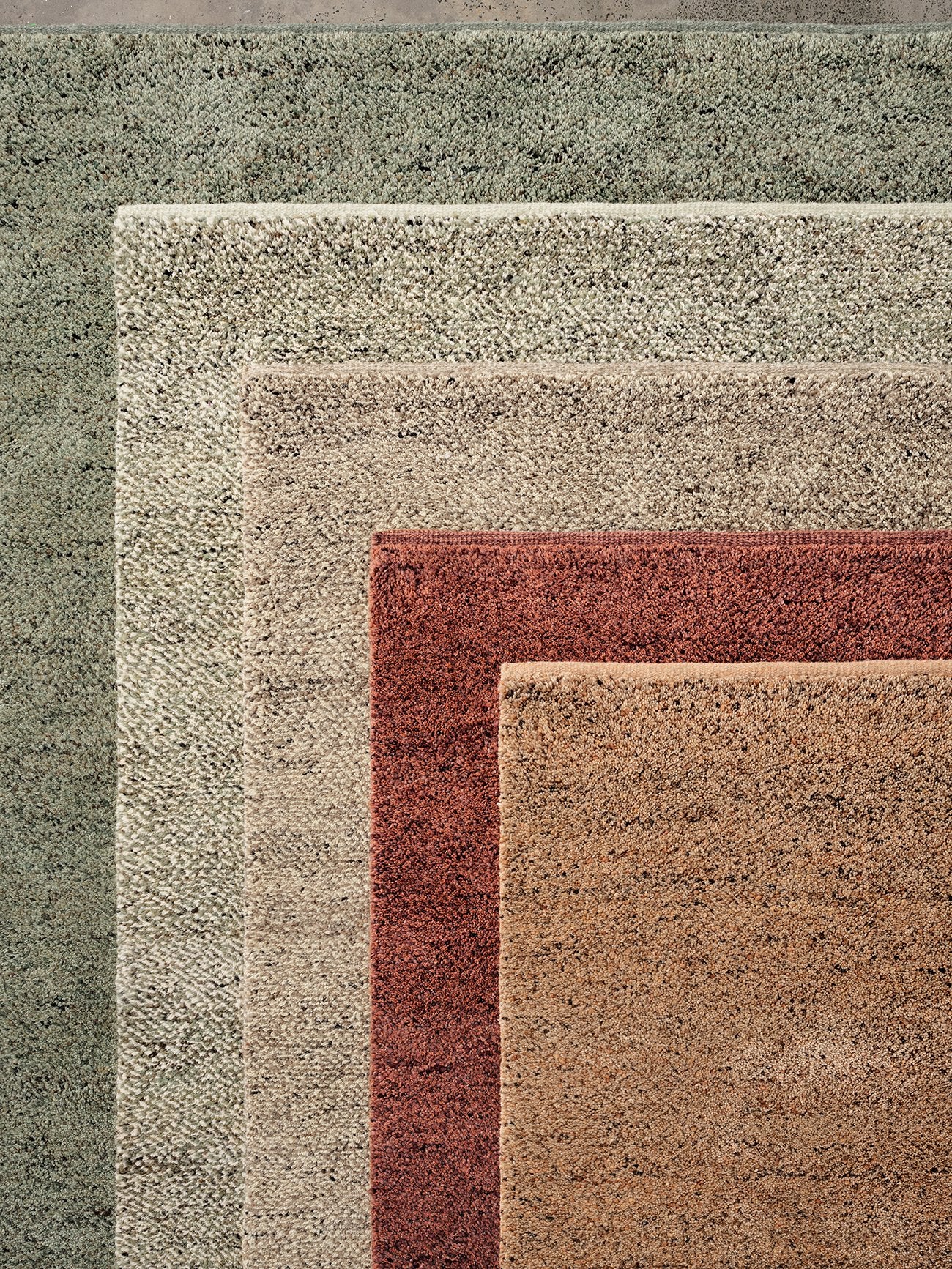 Meadow Rug by Armadillo, hand-knotted wool rug, styled in a room at Calimia Home