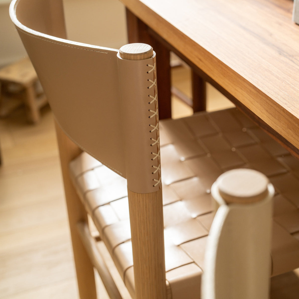 Flag Chair - White Oak & Brown Leather— 1 Available