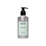 Flamingo Estate  Heirloom Tomato dish soap in a refillable brushed aluminum bottle with a black pump dispenser.