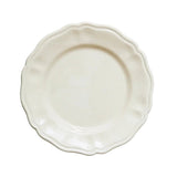 Il Buco Flora Classico cream ceramic dinner plate with a scalloped edge and 18th-century Italian design.
