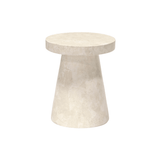 Foley Stone Outdoor Side Table with white agate inlay detail