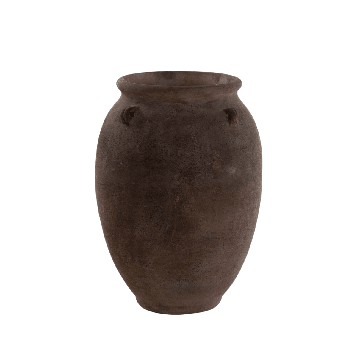 Four handle terra cotta jar in brown Bterra by The Pottery Patch | Calimia Home