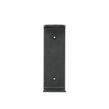 Frama minimalist wall mounted bottle holder bracket in matte black metal for bathroom or kitchen organization.
