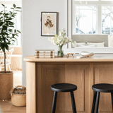 Framed Swedish botanicals black oak — detail view