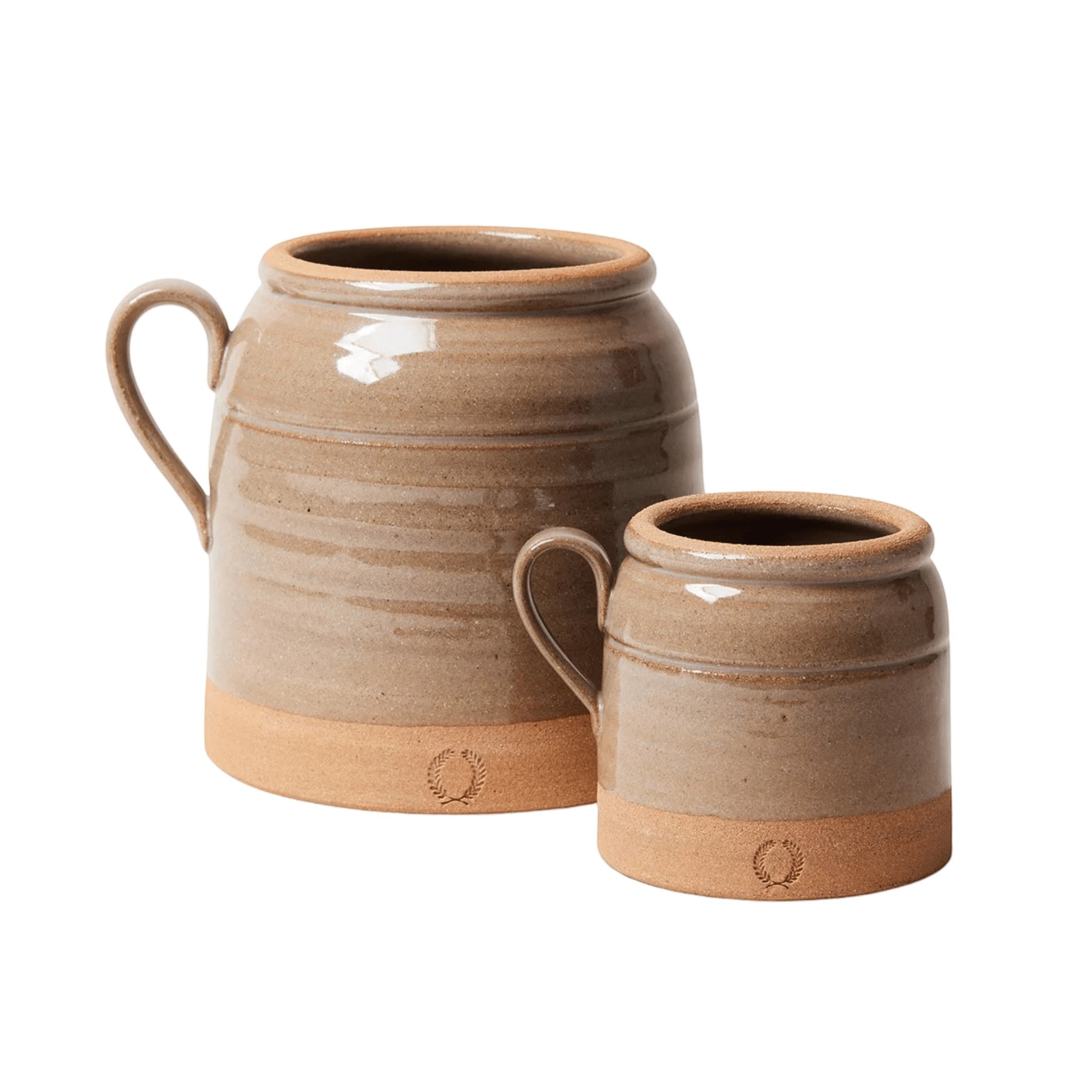 Farmhouse Pottery French Country Crock in flax glaze, Vivi et Margot collaboration