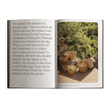 An open spread inside Fridays From The Garden shares Flamingo Estate's manifesto on pleasure beside a photo of harvest baskets gathered in the garden.