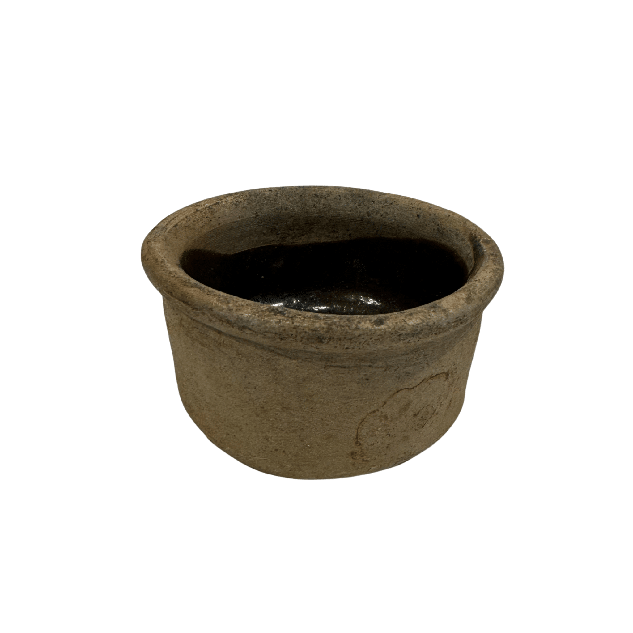 German shoe cream holder small — vintage ceramic bowl on white background