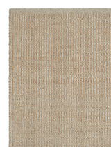 Armadillo Grange Nook Rug in Natural & Sandstone, corner close-up of the wool and jute pile and edge
