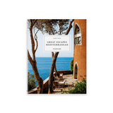 Calimia Home Great Escapes Mediterranean hotel book featuring a coastal villa terrace overlooking the blue sea.