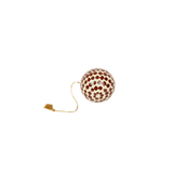 Maison Poire Agnes hand-painted papier-mâché ornament in a red diamond check with a gold cord and tassel