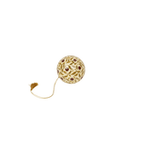 Maison Poire Marguerite hand-painted papier-mâché ornament in red with a gold cord and tassel