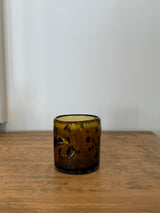Half Past Seven brown tortoise glass cup, mouth-blown from recycled glass, alternate view