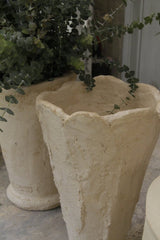 Handmade Cement Tulip Vase - Ivory