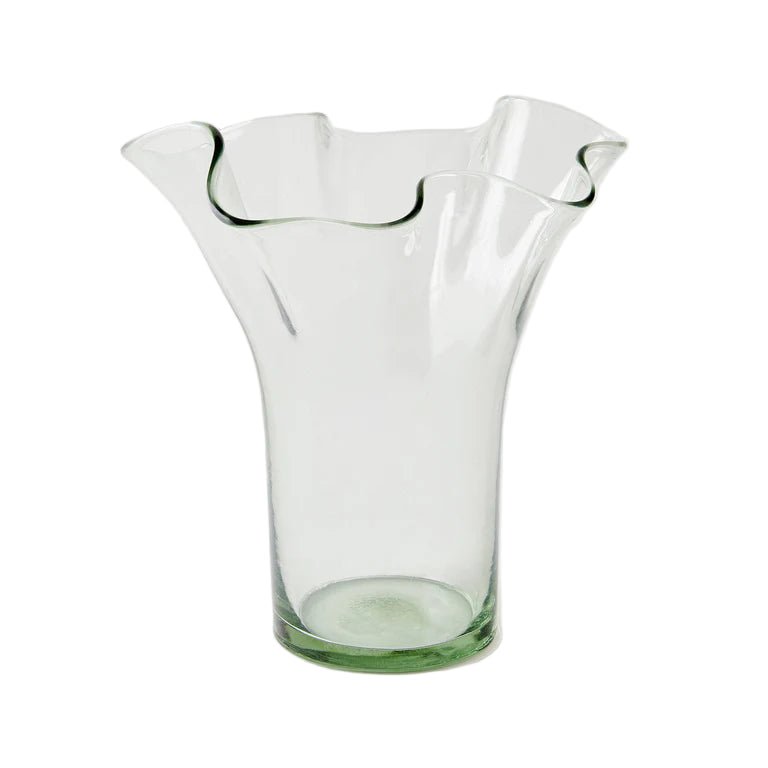 Handmade Glass Lettuce Leaf Vase - Clear
