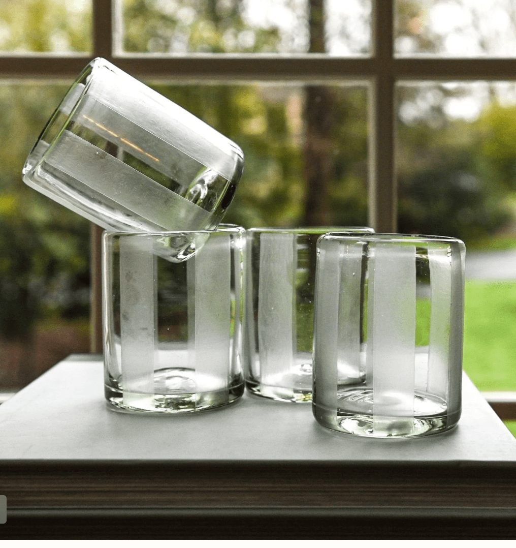 Handmade Striped Glass by Half Past Seven