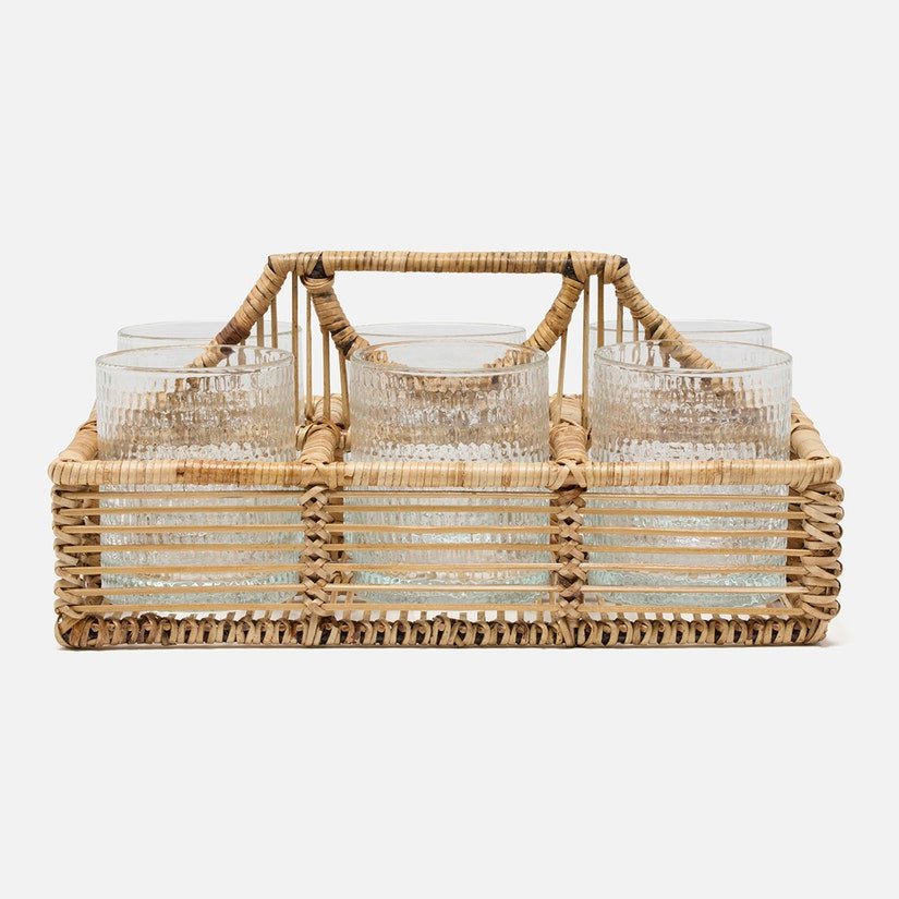 Close-up detail of handwoven rattan and bamboo weaving