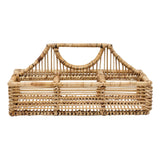 Handwoven rattan and bamboo glassware holder with natural texture