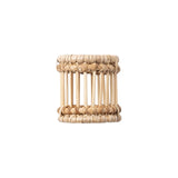 Handwoven napkin rings set of four, natural rattan and bamboo