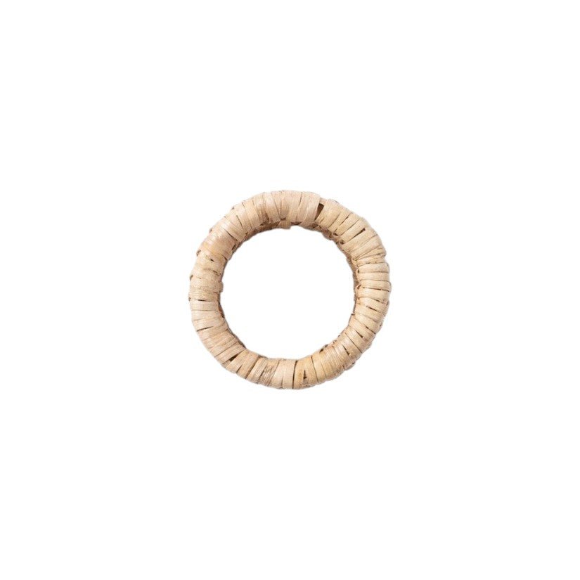 Handwoven rattan and bamboo napkin ring secondary angle