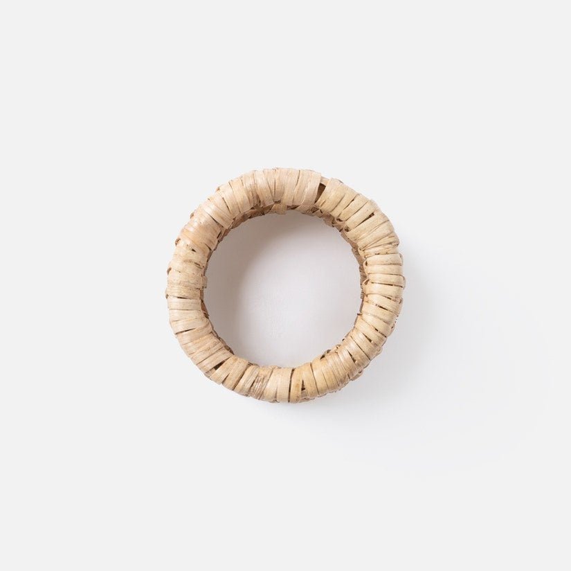 Handwoven rattan and bamboo napkin ring secondary angle