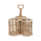 Handwoven rattan and bamboo wine bottle holder