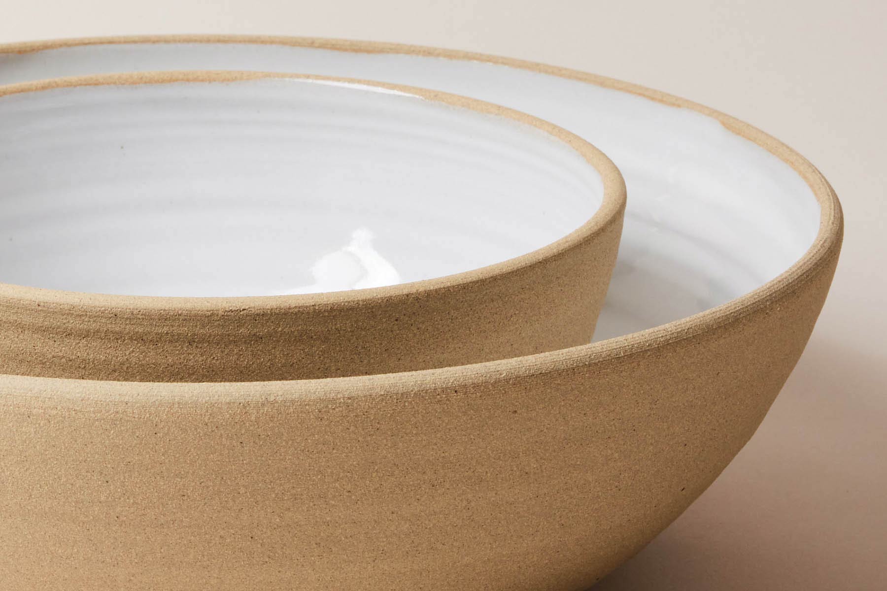 Farmhouse Pottery Harvest Serveware on dining table, wheel-thrown stoneware