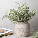 Faux heather stem in soft sage hue with mass of tiny flower heads, by Abigail Ahern