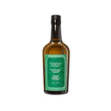 An amber Flamingo Estate Heirloom Garlic Extra Virgin Olive Oil bottle with a cream label, on a white background.