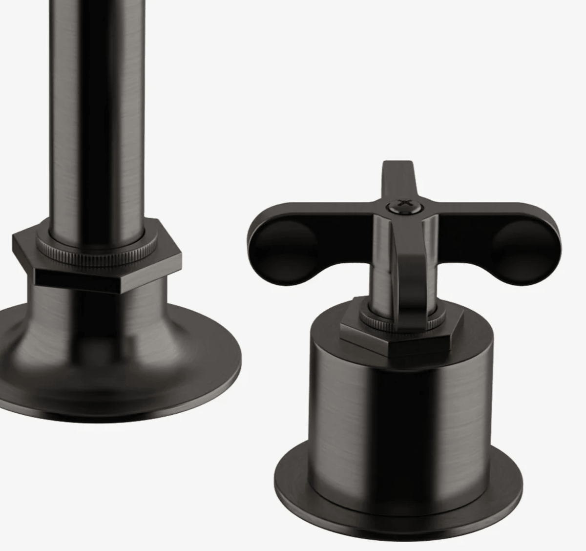 Henry Gooseneck Lavatory Faucet with Cross Handles - Dark Nickel
