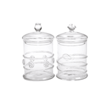 Juliet Lidded Glass Jar with fitted glass lid, front view