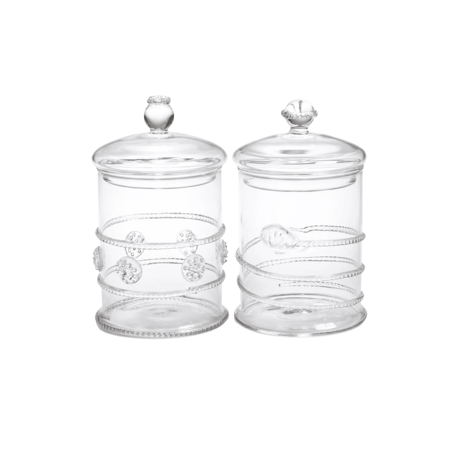 Juliet Lidded Glass Jar with fitted glass lid, front view