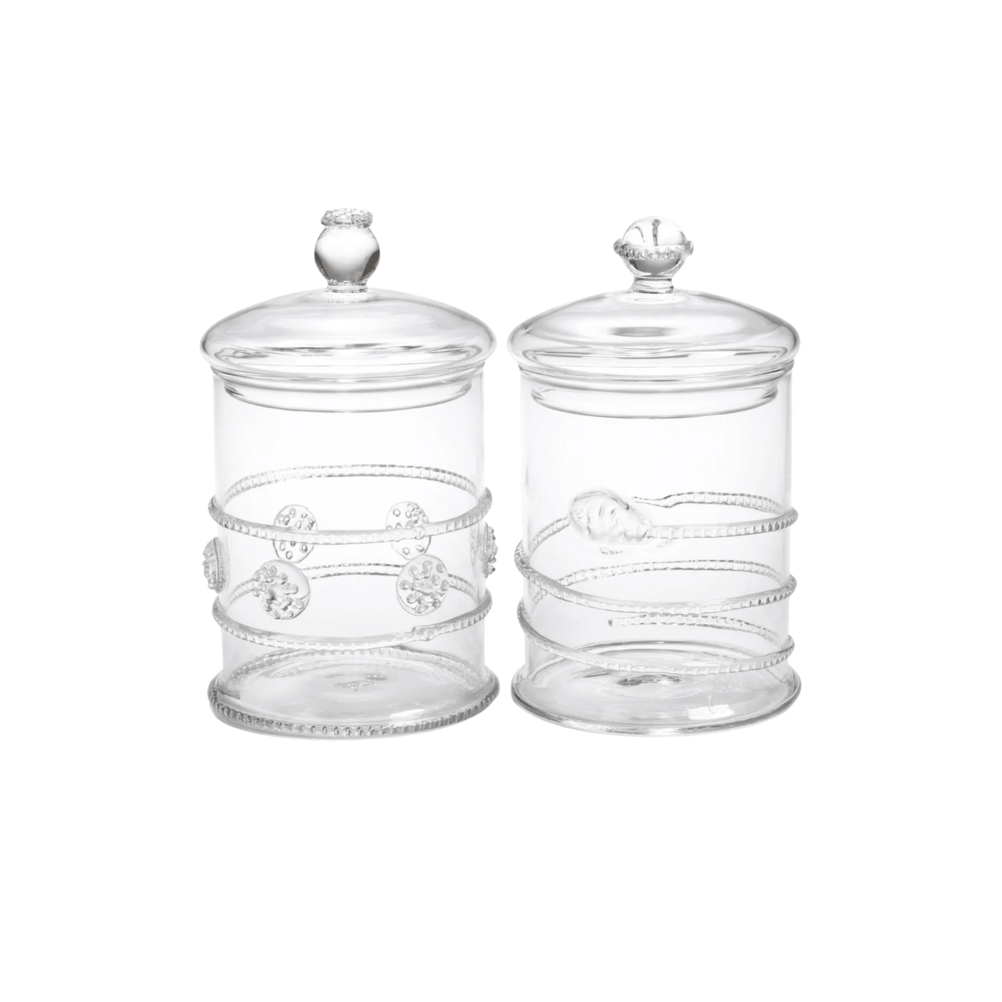Juliet Lidded Glass Jar with fitted glass lid, front view