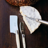 Be Home Laguiole ivory mini cheese knife set with stainless steel blades and iconic bee detail on handles.