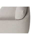Calimia Home Landis Chaise Sectional in Zinc Belgian linen with a curved back and plush seat cushion