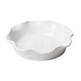 Farmhouse Pottery Laurel Pie Dish with hand-scalloped rim in stoneware