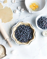 Laurel Pie Dish hand-scalloped rim detail, Farmhouse Pottery stoneware
